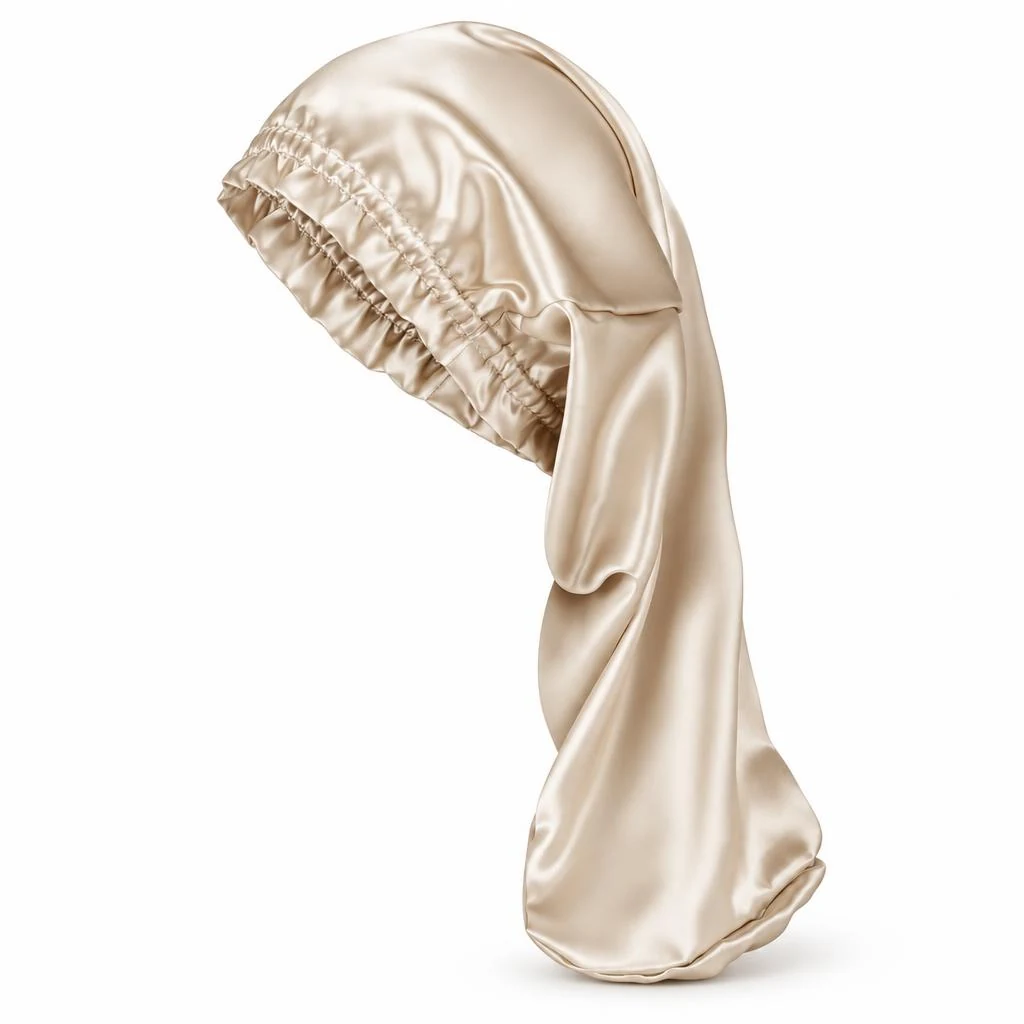 Gorro de Seda para Pelo Largo y Rizado - Oro Champán